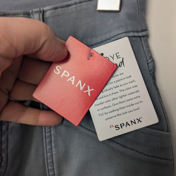 NWT Spanx Twill Straight Leg Pant color Hazy Blue Grey size XS - Picture 9 of 16